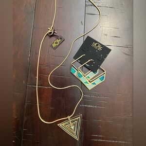 nOir Jewelry NYC Geometric Necklace and Earrings Set NWT